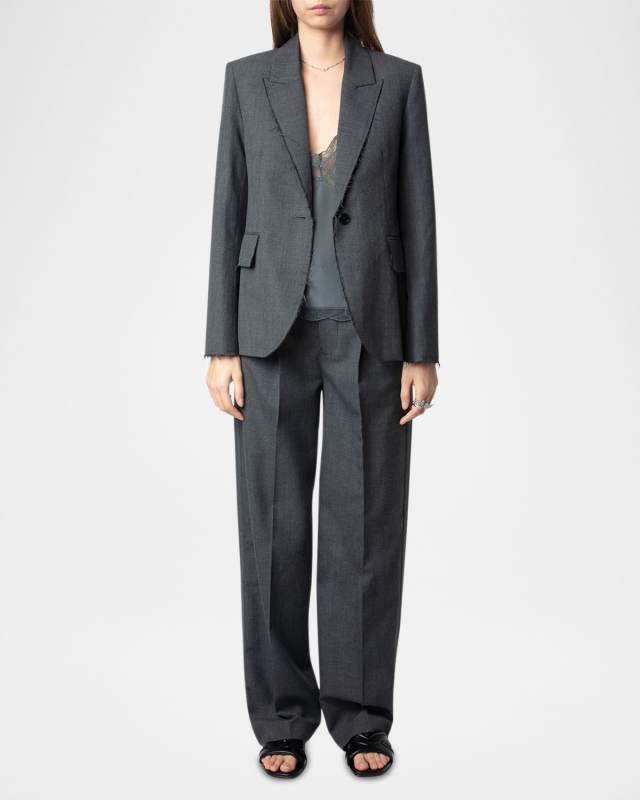 Vavy Raw-Edge Blazer